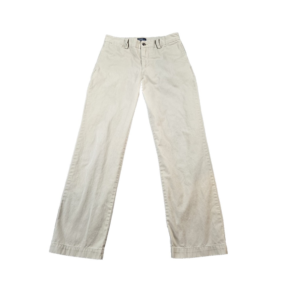 Polo Ralph Lauren Boy's Khaki Chinos Pants Straight Leg 100% Cotton Size 18